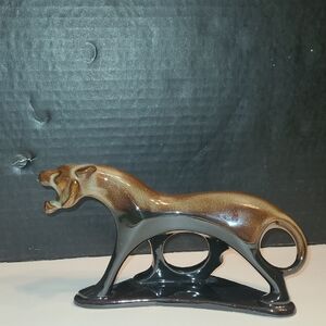 Mid-Century vintage ceramic figurine  panther sculpture